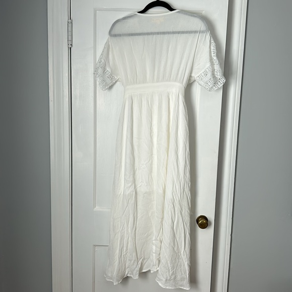 Magnolia boutique white midi wrap dress M - Picture 6 of 6